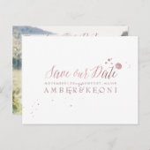 PixDezines Imitats Rose Gold/Brustschrift/Rett Ankündigungspostkarte (Vorne/Hinten)