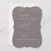 PixDezines Imitats Rose Gold Confetti Hochzeit+UAW Einladung (Rückseite)