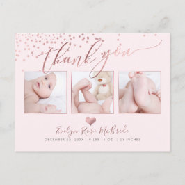 PixDezines Imitats Rose Gold Confetti/Vielen Dank Postkarte
