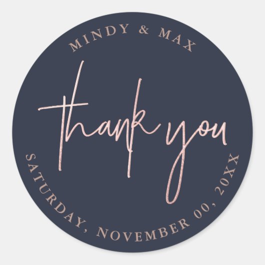 PixDezines IMITATS ROSE GOLD DANK |DIY FARBE Runder Aufkleber (Vorderseite)