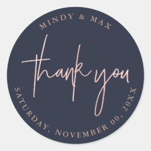 PixDezines IMITATS ROSE GOLD DANK DIY FARBE Runder Aufkleber