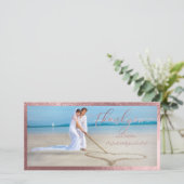 PixDezines Imitats Rose Gold/danke Ihnen Hochzeit Dankeskarte (Stehend Vorderseite)