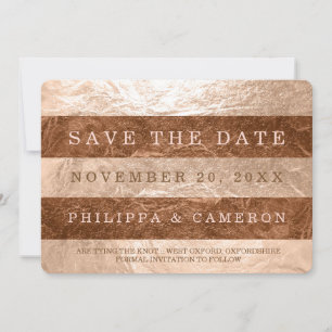 PixDezines Imitats Rose Gold+Kupferstreifen/rett Save The Date