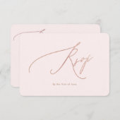 PixDezines Imitats Rose Gold Luxe Calligraphie UAW RSVP Karte (Vorne/Hinten)