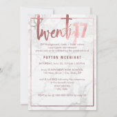 PixDezines Imitats Rose Gold/Marmor Abschluss Einladung (Rückseite)