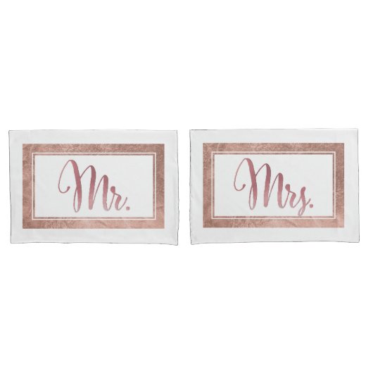 PixDezines Imitats Rose Gold/Mr/Mrs. Kissenbezug (Vorderseite-Set)