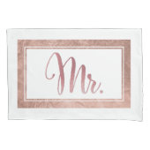 PixDezines Imitats Rose Gold/Mr/Mrs. Kissenbezug (Vorderseite-Links)
