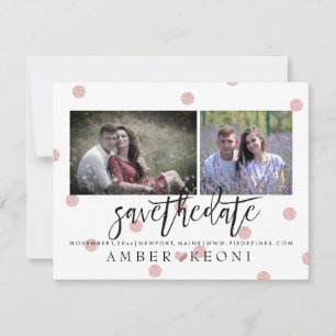 PixDezines Imitats Rose Gold Polka Dots Save the D Date