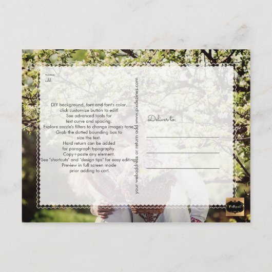 PixDezines Imitats Rose Gold Rettete unser Datum Ankündigungspostkarte (Rückseite)