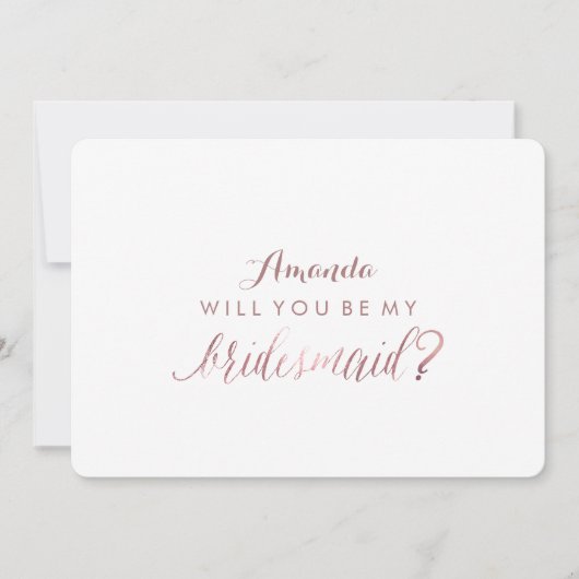 PixDezines Imitats Rose Gold Sie werden meine Brid Einladung (Vorderseite)