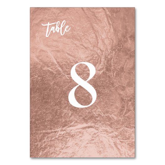 PixDezines Imitats Rose Gold/Tabelle Nr. Tischnummer (Vorderseite)