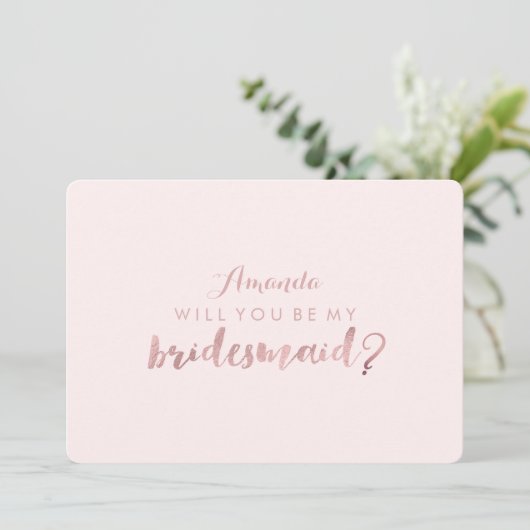 PixDezines Imitats Rose Gold werden Sie sein. Brid Einladung (Stehend Vorderseite)