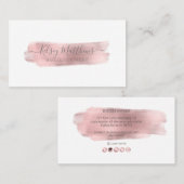 PixDezines Imitats Rose Goldener Pinselstrich Visitenkarte (Vorne/Hinten)