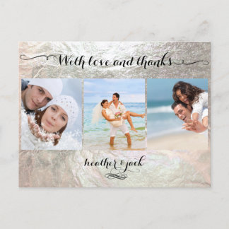 PixDezines Imitats Silber/Hochzeit Fotos Vielen Da Postkarte