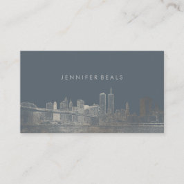 PixDezines Imitats Silver NYC Skyline/DIY Hintergr Visitenkarte