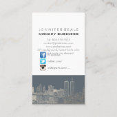 PixDezines Imitats Silver NYC Skyline/DIY Hintergr Visitenkarte (Rückseite)