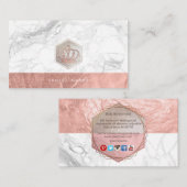 PIXDEZINES-IMPERALKRONE| MARBLE IMITAT ROSE GOLD VISITENKARTE (Vorne/Hinten)