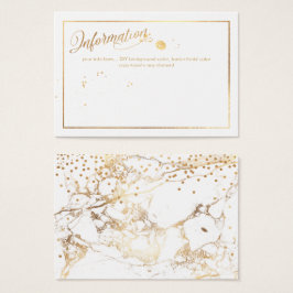 PixDezines-Informationskarten/Marmor /weiß+Gold