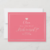 PixDezines-Iridescent Blush Pink, Bridesmaid Einladung (Vorderseite)