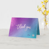 PixDezines Iridescent Ombre Blue Viol ✡ Vielen Dan Karte (Gelbe Blume)