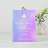 PixDezines Iridescent Probe Dinner Champagne Einladung (Stehend Vorderseite)