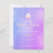 PixDezines Iridescent Probe Dinner Champagne Einladung (Vorderseite)