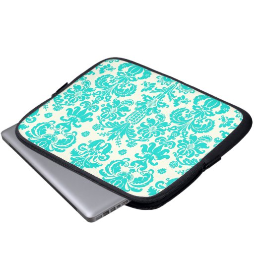 PixDezines Isabella Damask/DIY Hintergrundfarbe! Laptopschutzhülle (Vorne Knopf)