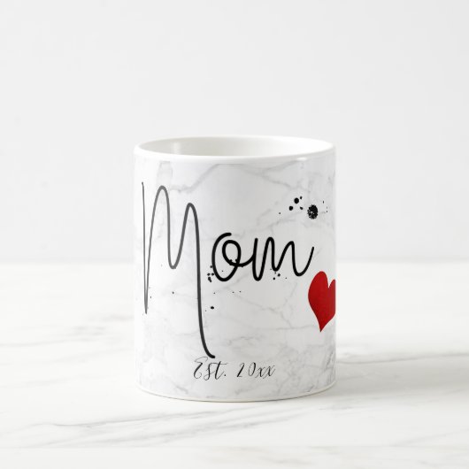 PixDezines-JUNGE MUTTER-Marble+Modernes Skript Kaffeetasse (Mittel)