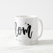 PixDezines-JUNGE MUTTER-Marble+Modernes Skript Kaffeetasse (VorderseiteRechts)