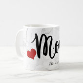 PixDezines-JUNGE MUTTER-Marble+Modernes Skript Kaffeetasse (Vorderseite Links)