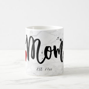 PixDezines-JUNGE MUTTER-Marble+Modernes Skript Kaffeetasse