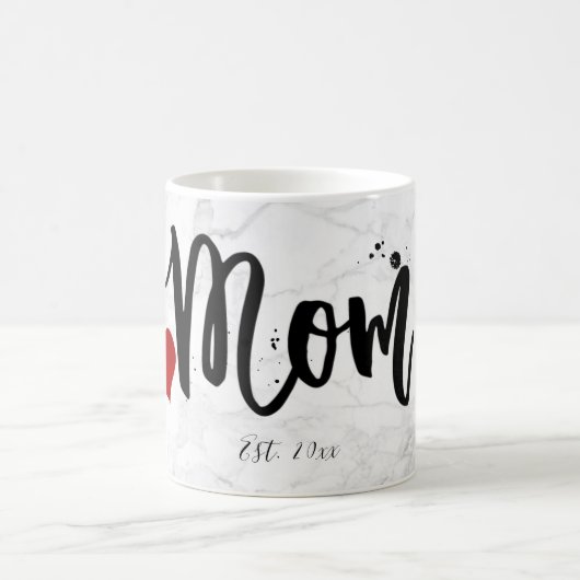 PixDezines-JUNGE MUTTER-Marble+Modernes Skript Kaffeetasse (Mittel)