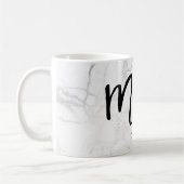 PixDezines-JUNGE MUTTER-Marble+Modernes Skript Kaffeetasse (Links)
