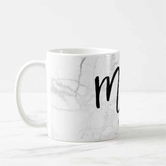 PixDezines-JUNGE MUTTER-Marble+Modernes Skript Kaffeetasse (Links)