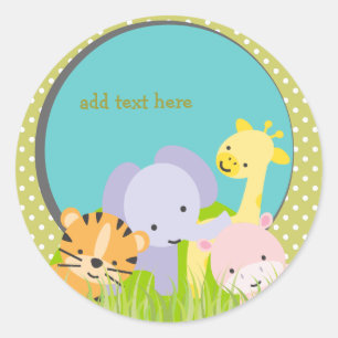 PixDezines Jungle Aufkleber/DIY Farben!!! Runder Aufkleber