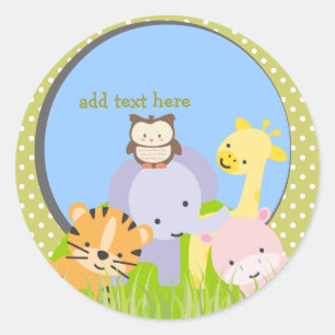 PixDezines Jungle Aufkleber/DIY Farben!!! Runder Aufkleber