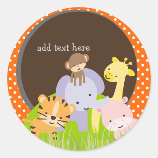 PixDezines Jungle Sticker/DIY Hintergrundfarbe Runder Aufkleber (Vorderseite)