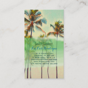 PixDezines Kailua Bucht/Vintager hawaiianischer St Visitenkarte