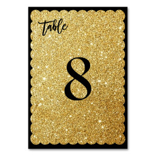 PixDezines Kammmuschel Faux Gold/Glitter/Tischnumm Tischnummer