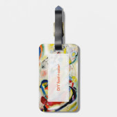 PixDezines Kandinsky 1914/abstrakte Wandverkleidun Gepäckanhänger (Rückseite vertikal)