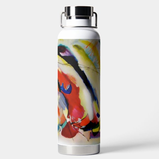 PixDezines Kandinsky 1914 abstrakte Wandverkleidun Trinkflasche (Rückseite)