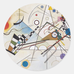 PixDezines Kandinsky 1923 Komposition VIII Runder Aufkleber
