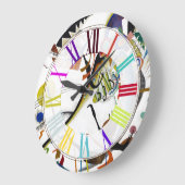 PixDezines Kandinsky Blue Segment Große Wanduhr (Winkel)