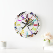 PixDezines Kandinsky Blue Segment Große Wanduhr (Zuhause)