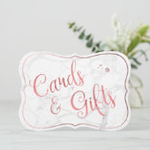 PixDezines Karten+Geschenke Marmor+Rose Gold/Tafel Einladung (Stehend Vorderseite)