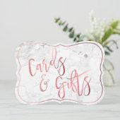 PixDezines Karten+Geschenke Marmor+Rose Gold/Tafel Einladung (Stehend Vorderseite)