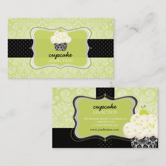 PixDezines Keylime cupcake/pâtisserie Visitenkarte (Vorne/Hinten)