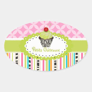 PixDezines keylime Wirbel-Cupcake/DIY-Farbe Ovaler Aufkleber