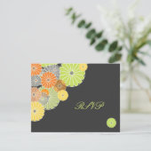 PixDezines Kiku (chrysanthemum) RSVPs erfordern 12 RSVP Karte (Stehend Vorderseite)