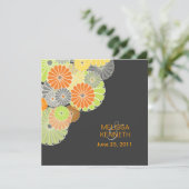 PixDezines Kiku (Chrysanthemum), Zitrusfarbe Einladung (Stehend Vorderseite)